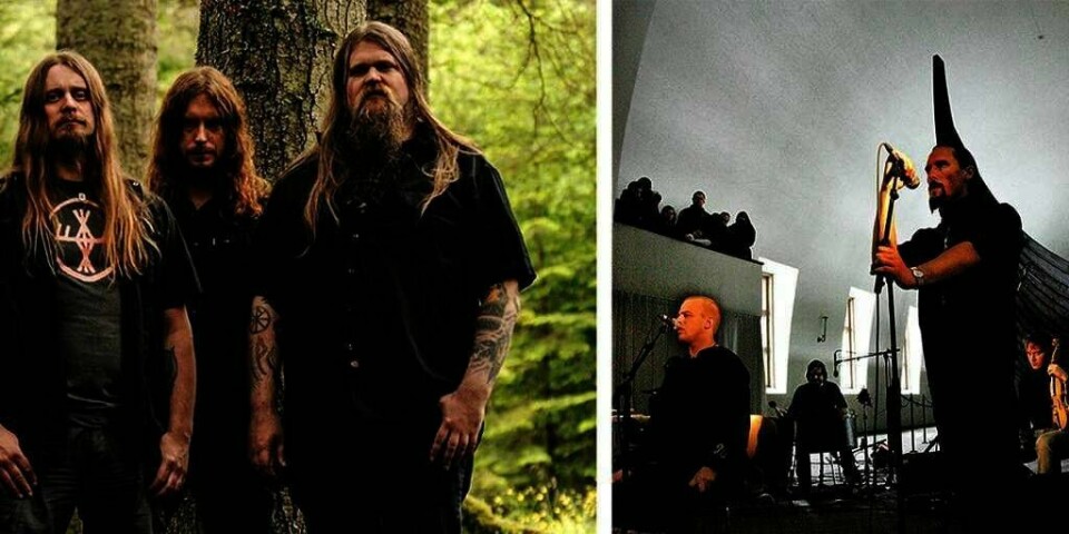 SAMSPILL: Bandene Enslaved (til venstre) og Wardruna (til høyre) spiller sammen lørdag. De har laget et helt nytt verk sammen. Det skal feire Norges grunnlov.