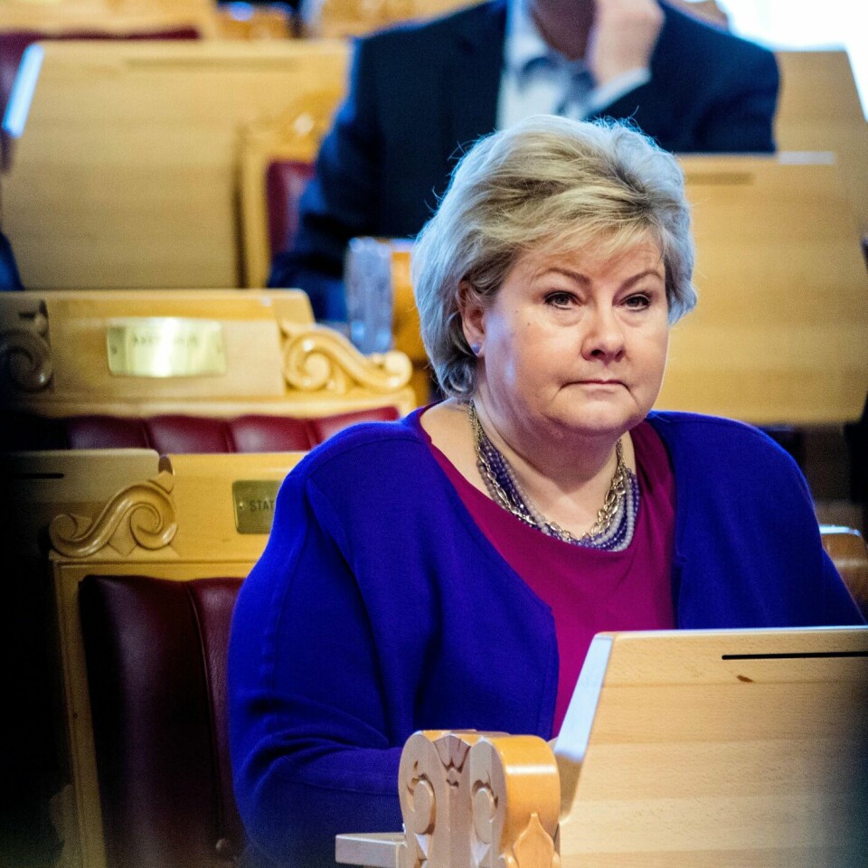 AVGJORDE: Et flertall i regjeringen bestemte. De henter hjem en IS-kvinne og barna. Her er statsminister Erna Solberg.