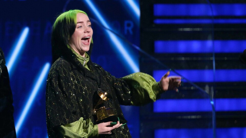 VINNER: Billie Eilish ble den store vinneren søndag. Hun vant flere Grammy-priser.