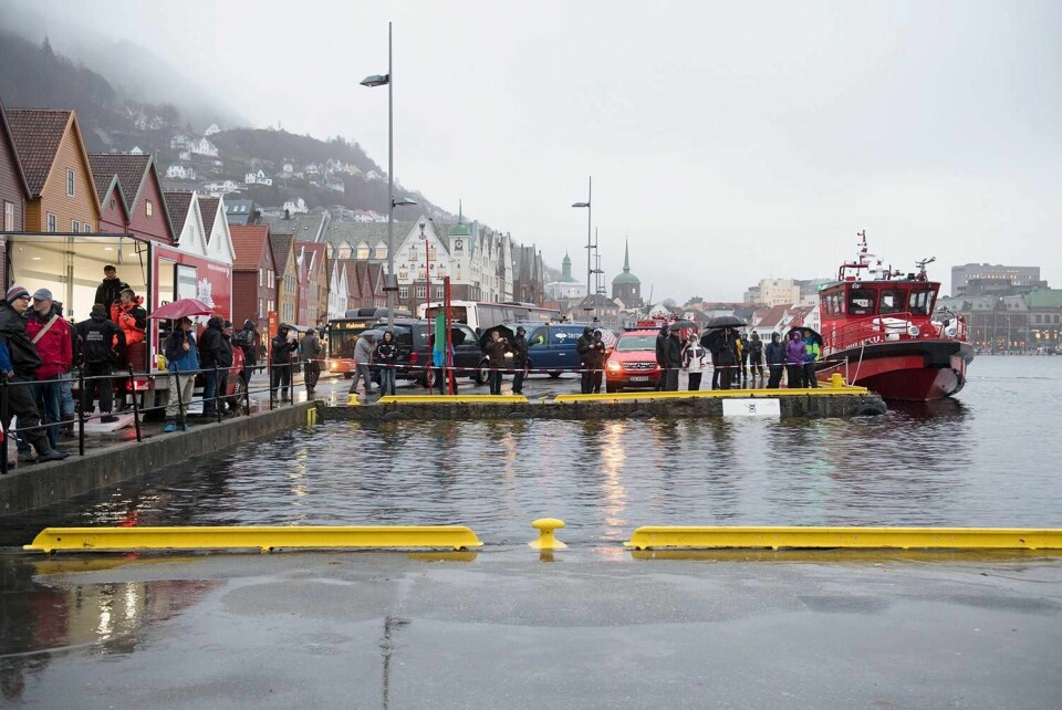 STIGE: Havet kan stige mye tirsdag og onsdag, som her ved Bryggen i Bergen.