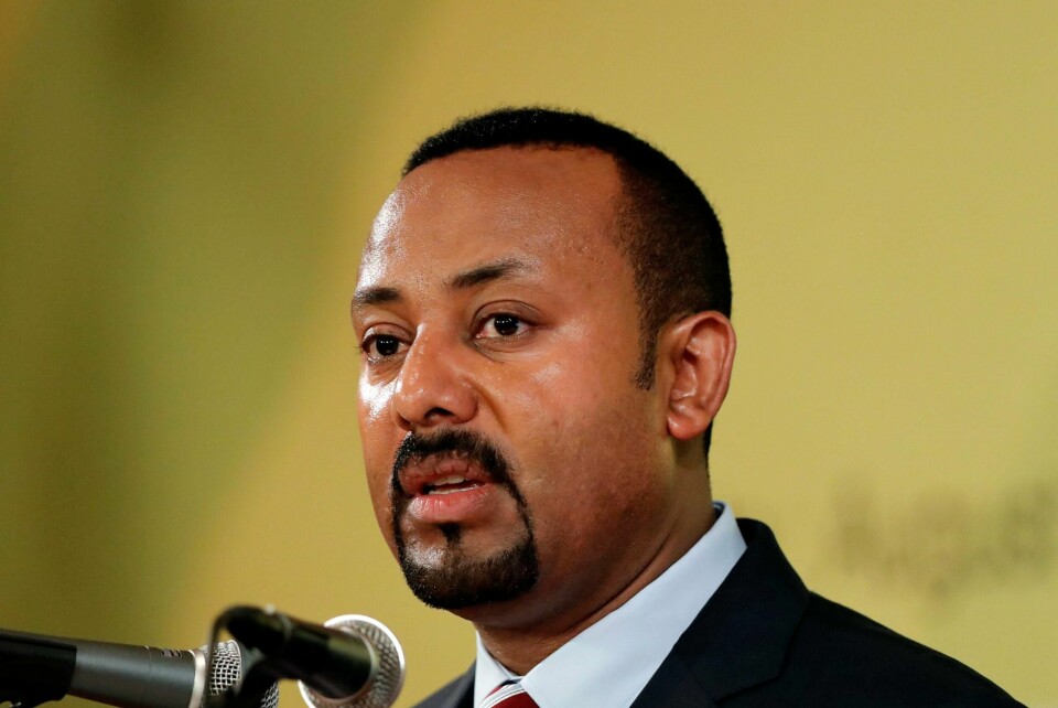 BOMBE: Abiy Ahmed er Etiopias statsminister. Et arrangement for hans støtte-spillere ble rammet av et bombeangrep i helgen. Abiy var ikke tilstede.