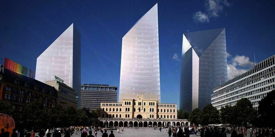 NEI: : Slik har det norske arkitektkontoret Snøhetta tegnet sitt forslag til nyt regjeringskvartal. Men nå ser det ut til at det ikke blir høyhus der.