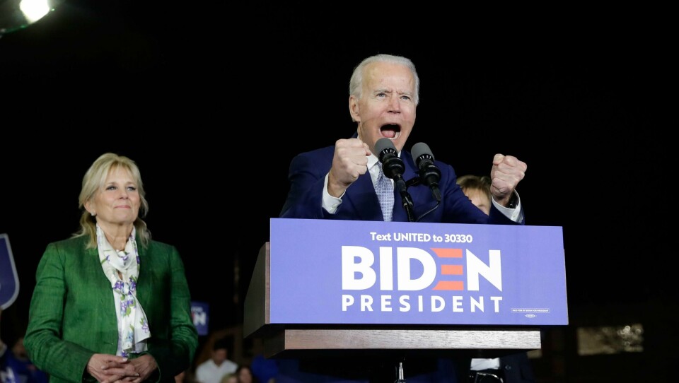 VANT: Joe Biden vant i flere delstater i USA tirsdag. Men Bernie Sanders er en tøff konkurrent.