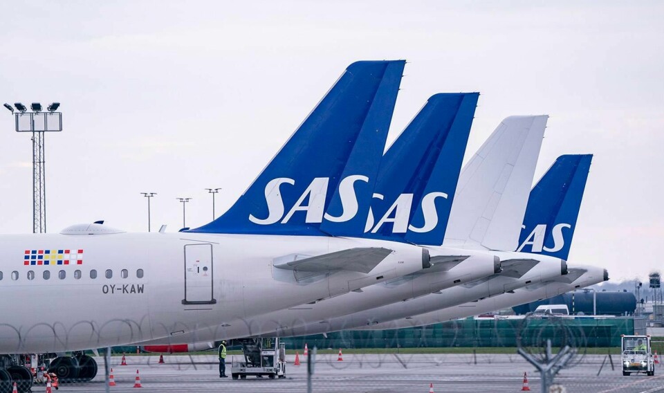 LÅN: Flyselskapene i Norge kan få inntil 6 milliarder kroner i lån. Det gjelder selskapene Norwegian, SAS (bildet) og Widerøe.