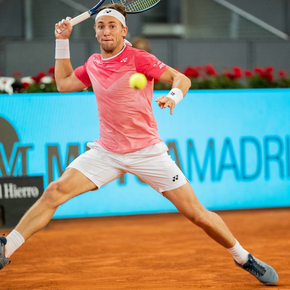GENÉVE OPEN: Tennisspilleren Casper Ruud under en annen turnering i mai. Bildet er fra semifinalen mot italienske Matteo Berrettini.
