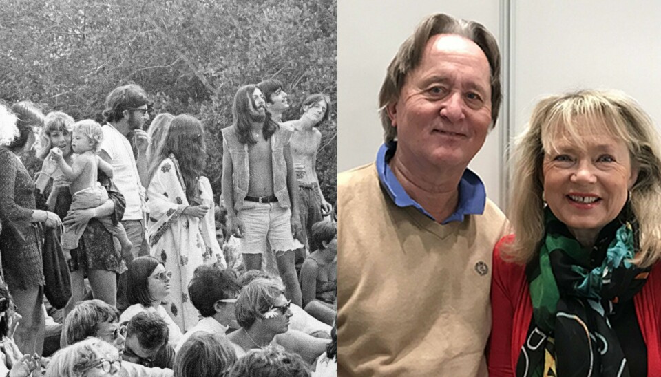 BOK: 1968 var et spennende år med hippier og tur til månen. Forfatterne Joar Hoel Larsen og Eva Bratholm har skrevet bok.