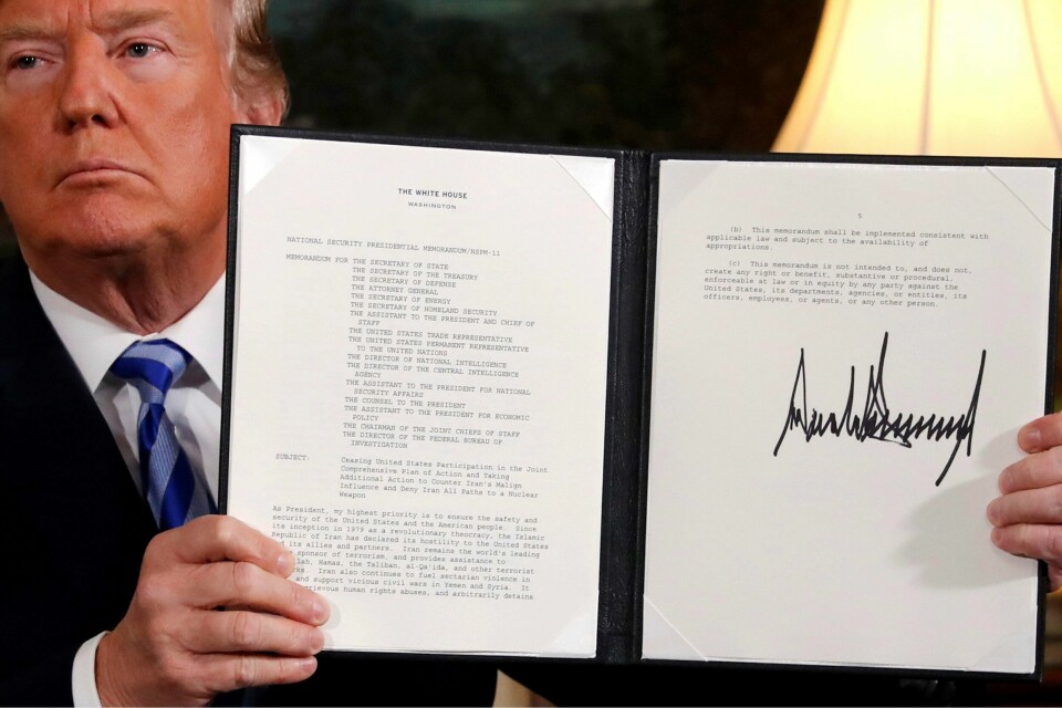 AVTALE: USA vil ut av atomavtalen med Iran. Det får eksperter til å frykte krig.