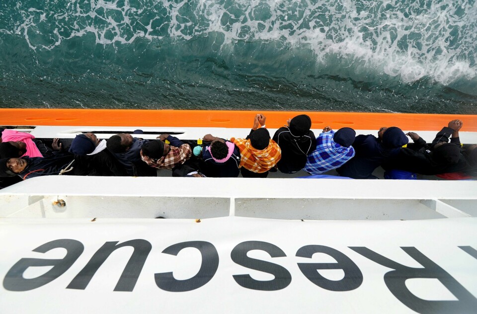 REGNINGSSKIP: Skipet Aquarius får ikke legge til kai. Bildet er tatt ved en tidligere anledning i mai.