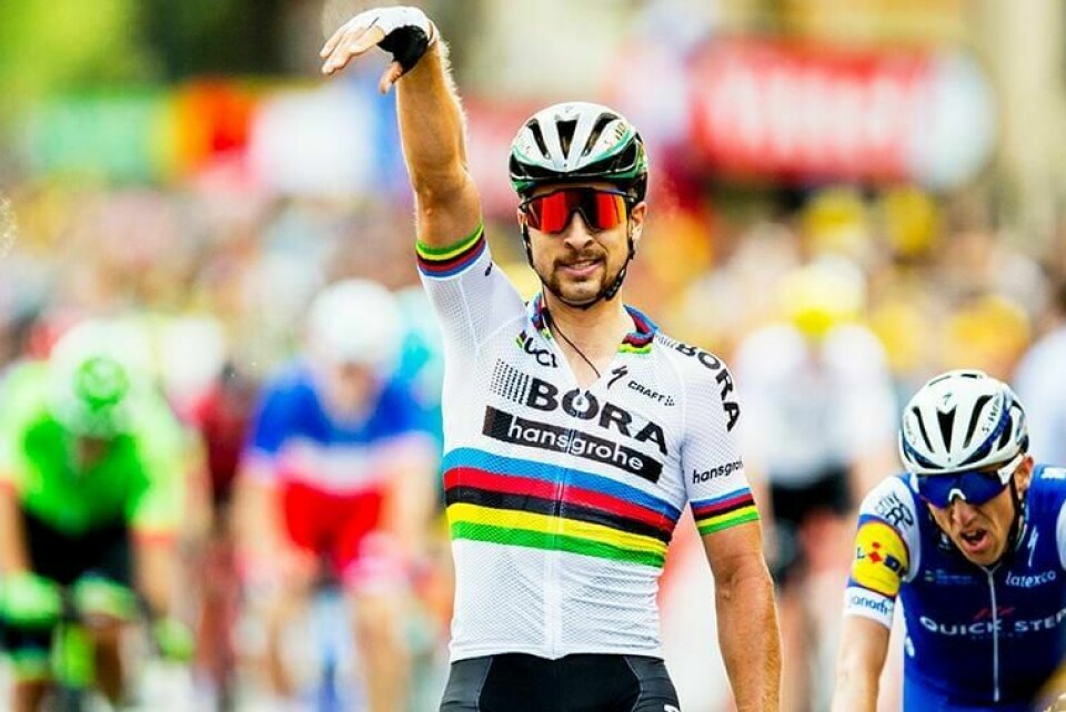 VANT: Peter Sagan fra Slovakia vant sin tredje etappe i sykkel-rittet Tour de France.