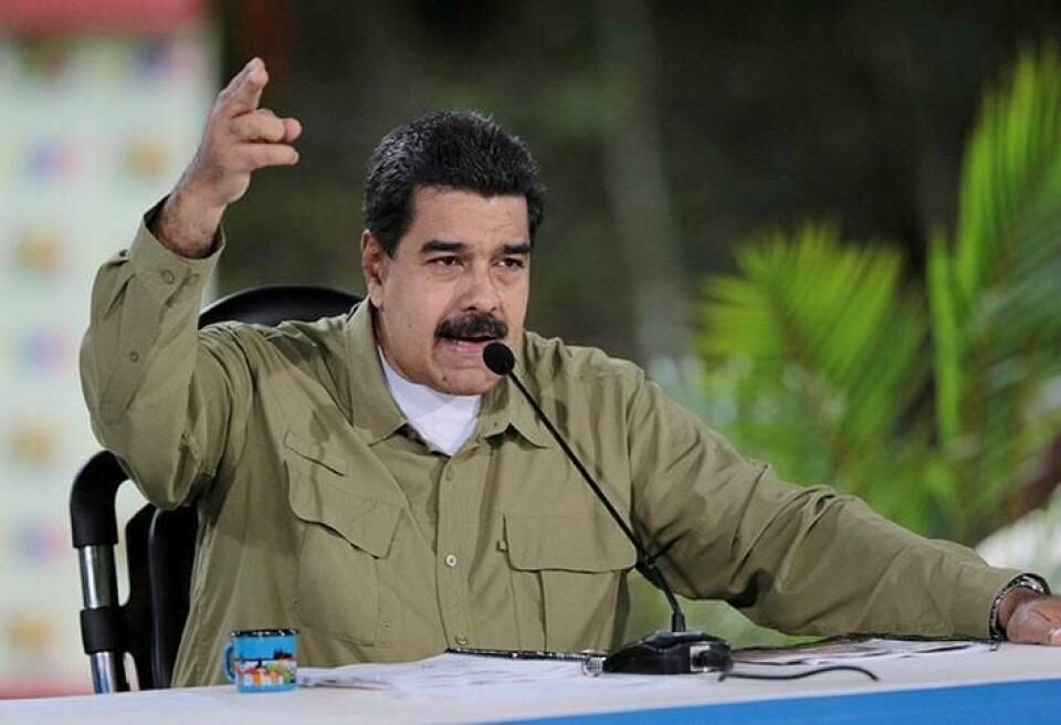 TALTE: President Nicolás Maduro taler på TV hver uke. Han vil straffe de han mener lager bråk i landet.