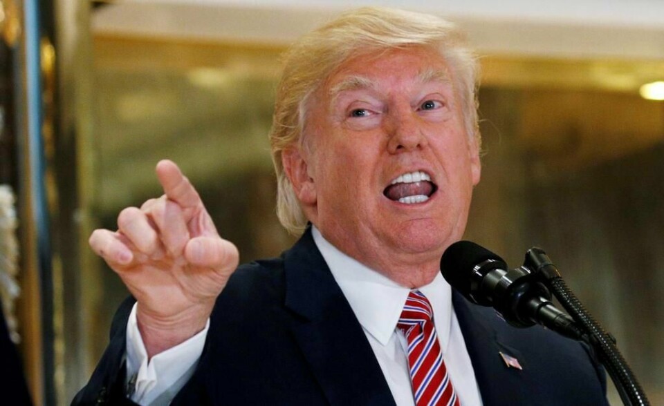 SNAKKET: Donald Trump snakket på en pressekonferanse i New York.