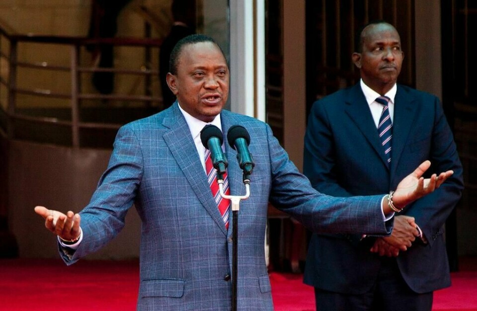VANT: President Uhuru Kenyatta vant valget i Kenya. Han fikk ikke juble særlig lenge.