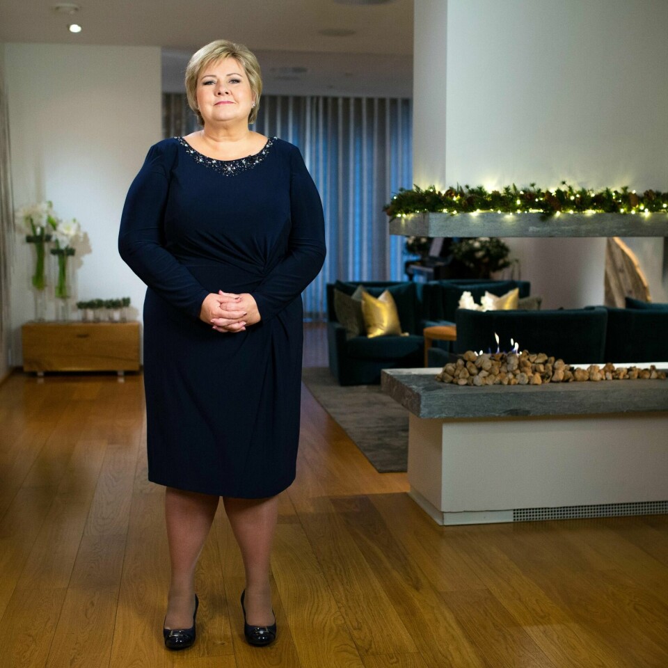 TALE: Hvert år holder statsministeren en tale til nyttår. I år snakket Erna Solberg om at vi må få flere barn.