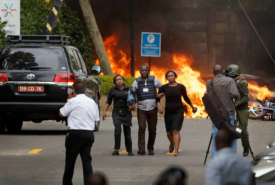ANGREP: Dusit hotell i Nairobi i Kenya ble rammet av et terrorangrep tirsdag.