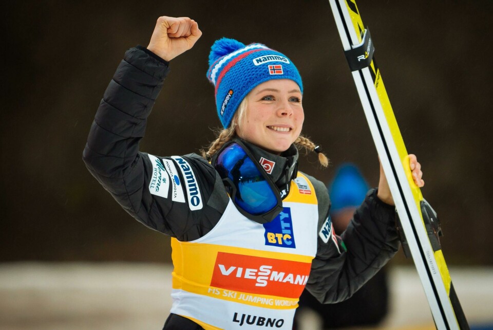 SEIRE: Alle følger med på hopperen Maren Lundby for tiden. Hun tok gull og sølv i verdenscupen i helga. Bildet viser Maren Lundby.