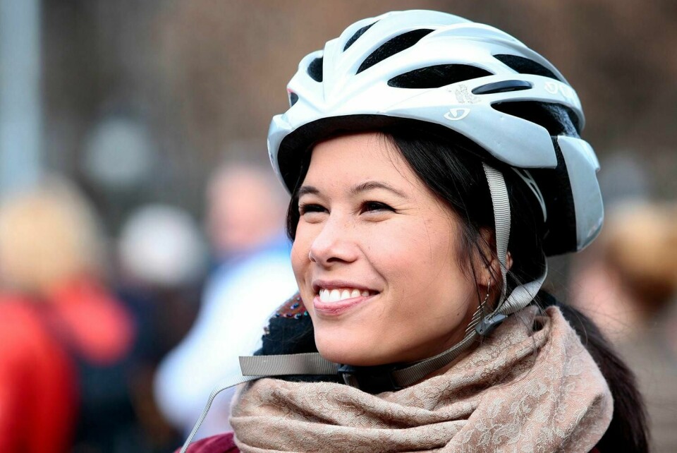 SYKKEL: Lan Marie Nguyen Berg er byråd for miljø og samferdsel i Oslo. Hun er fornøyd med at folk sykler mer.