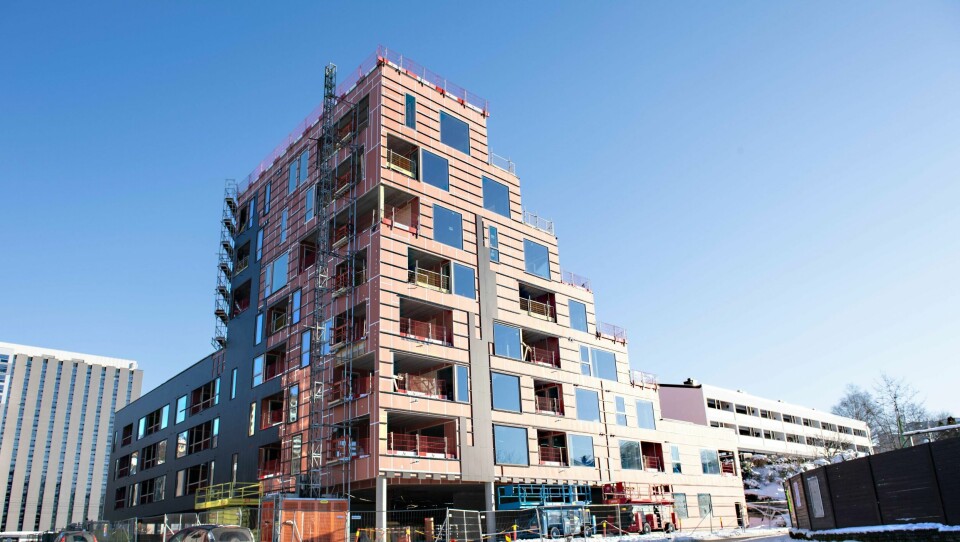 STENGT: Byggeplassen på Fantoft er stengt. Der har det vært korona-smitte.