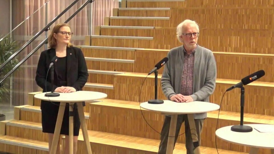 SMITTE: Bodø har fått den sørafrikanske varianten av korona. Ordfører Ida Maria Pinnerød og kommune-overlege Tor Claudi holdt pressekonferanse torsdag.