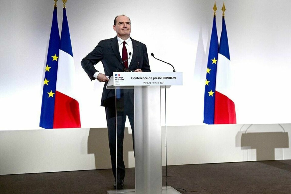 VAKSINERER: Frankrikes statsminister Jean Castex skal ta vaksinen til AstraZeneca. Flere land begynner å bruke vaksinen igjen.