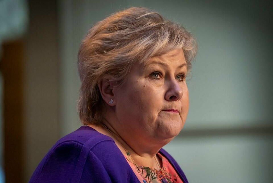 APP: Statsminister Erna Solberg snakket torsdag om den nye appen Smittestopp. Hun ba alle laste den ned.