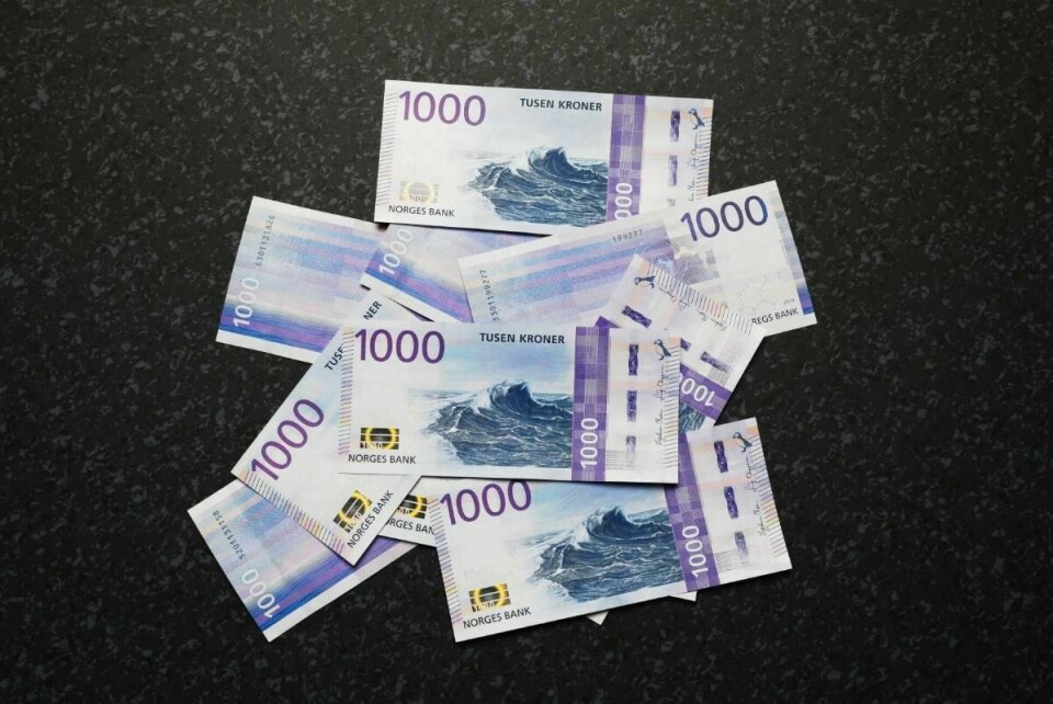 Bildet viser norske 1000-lapper.