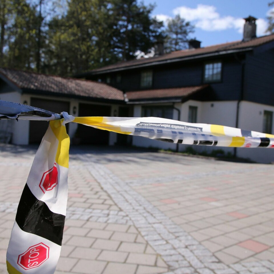 HUS: Politiet fortsetter med å undersøke dette huset. Det hører til Tom Hagen. Foto: Ørn E. Borgen / NTB scanpix