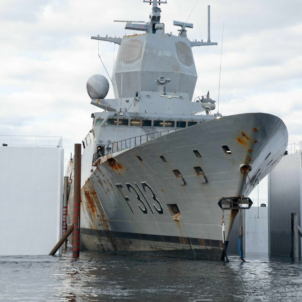FREGATTEN: Fregatten KNM Helge Ingstad er på sjøen igjen. Den måtte fikses etter et krasj i november.
