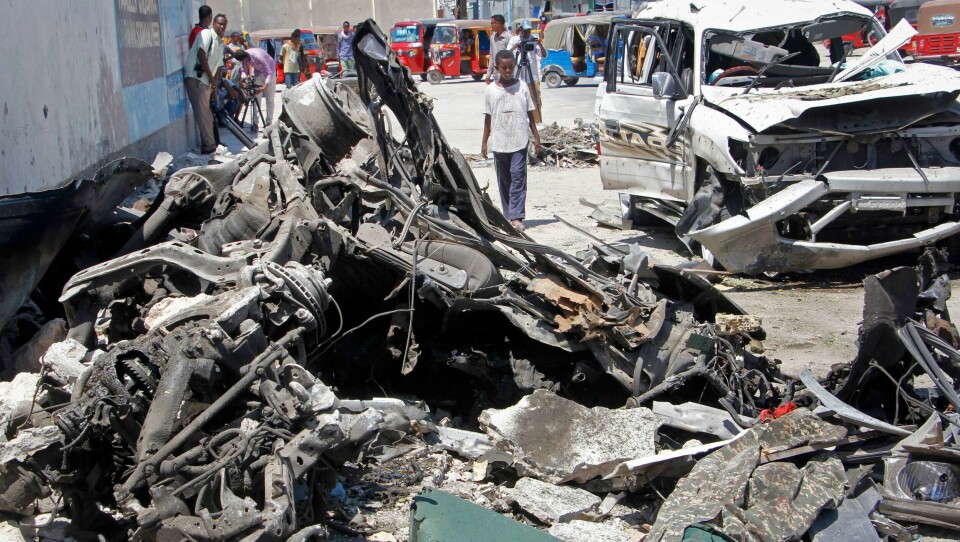 ANGREP: En person sprengte seg selv i Somalia onsdag. Minst ni mennesker ble drept.