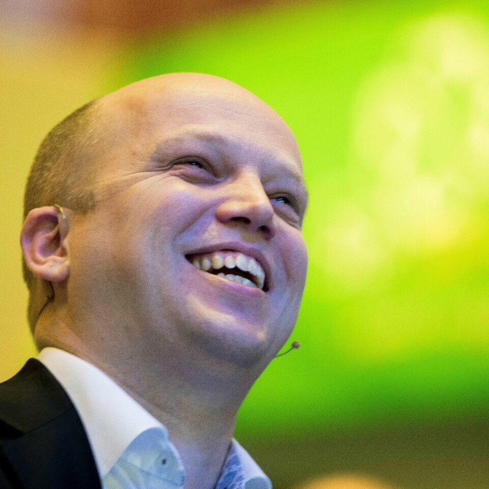 REKORD: Partileder Trygve Slagsvold Vedum har grunn til å smile. Senterpartiet har aldri fått så mye støtte som nå.