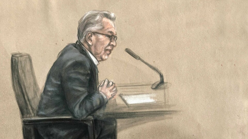 RETTEN: Svein Ludvigsen forklarte seg i retten. Flere menn anklager ham for å ha misbrukt dem. Ludvigsen var tidligere fylkesmann i Troms.