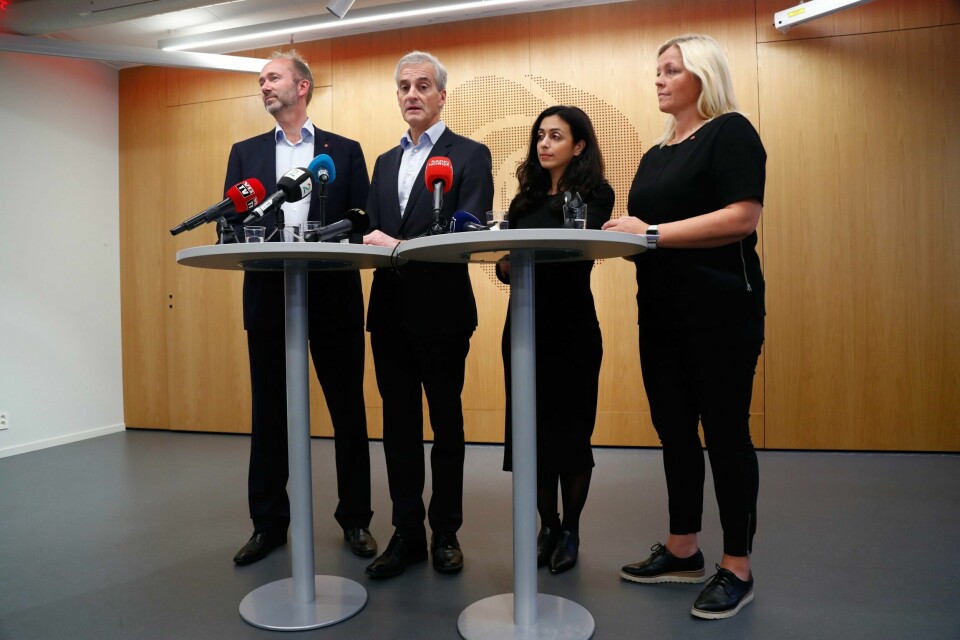 KRITIKK: En rapport i Ap kritiserer ledelsen. Her etter valgkampen i september. Fra venstre nestleder Trond Giske, leder Jonas Gahr Støre, nestleder Hadia Tajik og partisekretær Kjersti Stenseng.