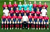 Bildet viser det norske kvinnelandslaget i fotball.