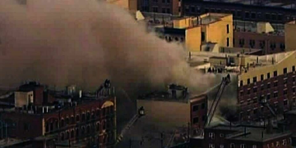 EKSPLOSJON: En bygning i New York har falt sammen. Årsaken er en eksplosjon.