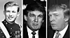 Bildet viser tre versjoner av Trump. Bildene er fra 1964, 1990 og 2004.