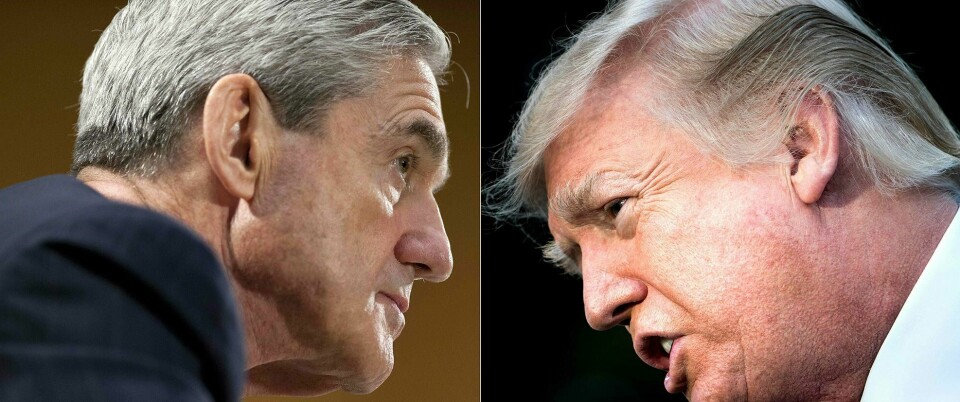 ETTERFORSKER: Robert Mueller (til venstre) etterforsker ut om Russland forsøkte å påvirke president-valget i 2016. President Donald Trump (til høyre) vil også snakke med ham.