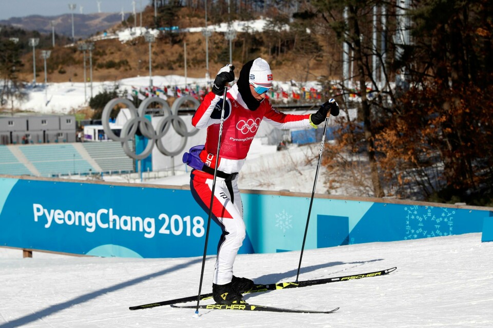 TRENER: Skiløper Marit Bjørgen trener i Sør-Korea. Hun konkurrerer lørdag.