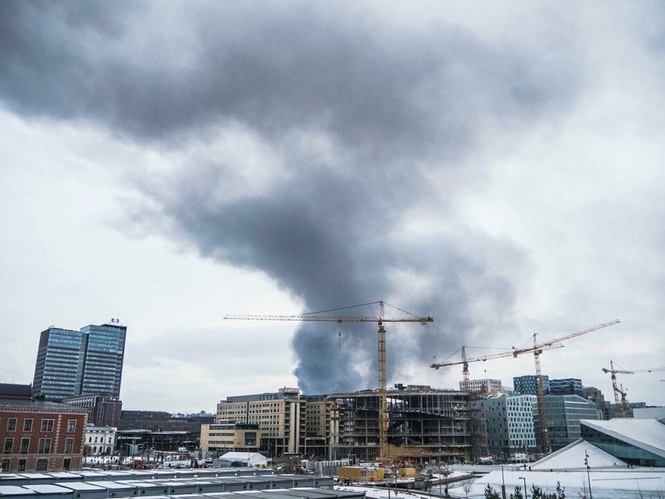 BRANN: Det brenner ved Norsk Gjenvinning i Oslo.