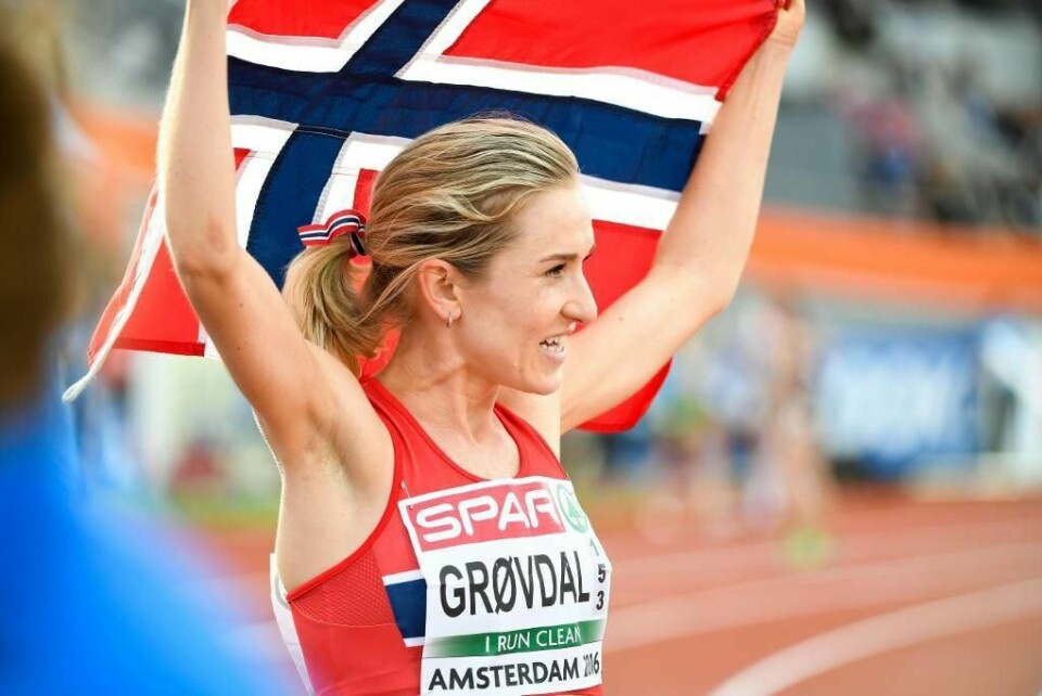 FEIRET: Karoline Bjerkeli Grøvdal vant bronsemedalje under EM i friidrett i Nederland onsdag.