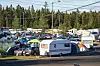Bildet viser campingplassen hvor mange bor under festivalen Gatebil på Rudskogen.
