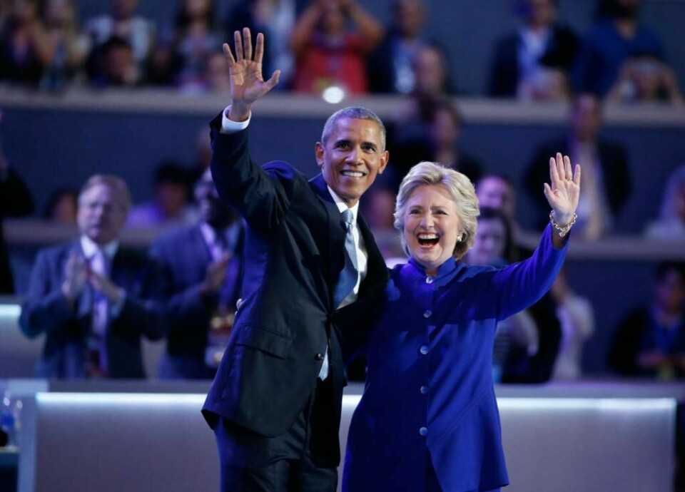 VENNER: President Barack Obama håper hans tidligere visepresident Hillary Clinton blir ny president i USA.