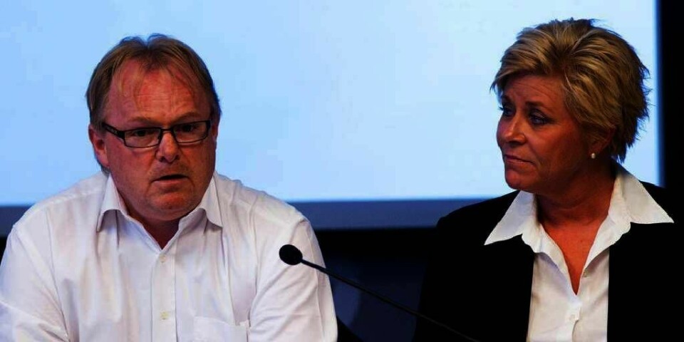 DÅRLIG:  Fremskrittspartiet hadde et dårlig valg i fjor høst. Nå vil partiet gjøre noe med det, forteller nestleder Per Sandberg ( til venstre) og Frp-formann Siv Jensen (til høyre).