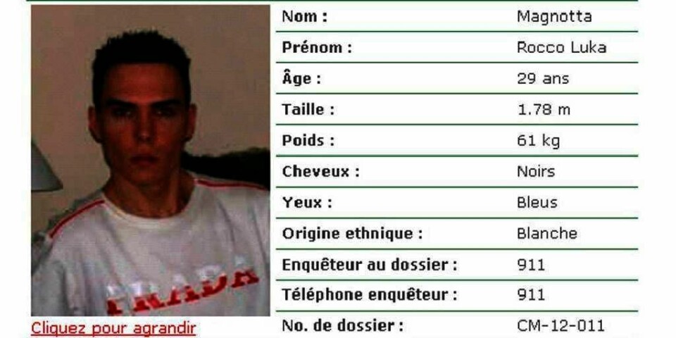 ETTERLYST: Politiet i Canada etterlyser Luka Rocco Magnotta. Han er mistenkt for et grotesk mord.