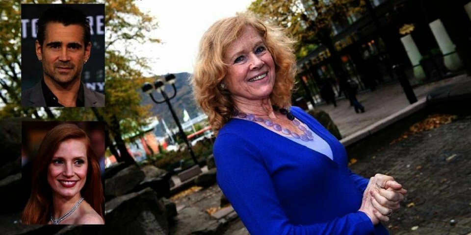 FILM:  Liv Ullmann skal lage film med Colin Farrell og Jessica Chastain (innfelt).