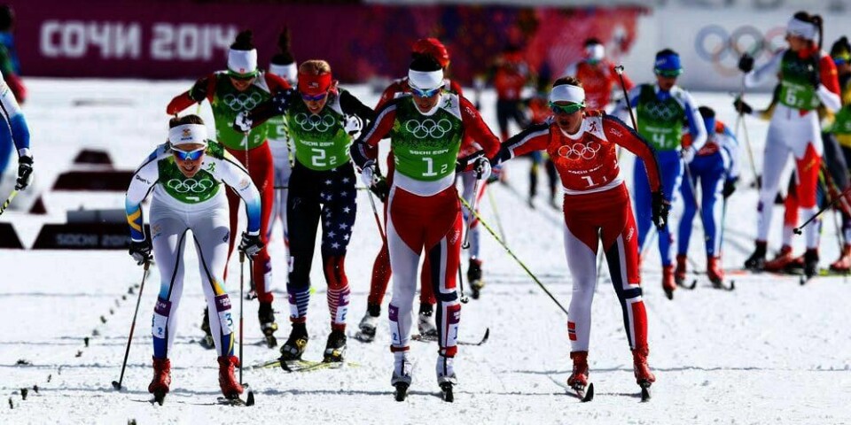 GULL: Marit Bjørgen og Ingvild Flugstad Østberg vant Norges åttende gullmedalje i De olympiske leker onsdag.