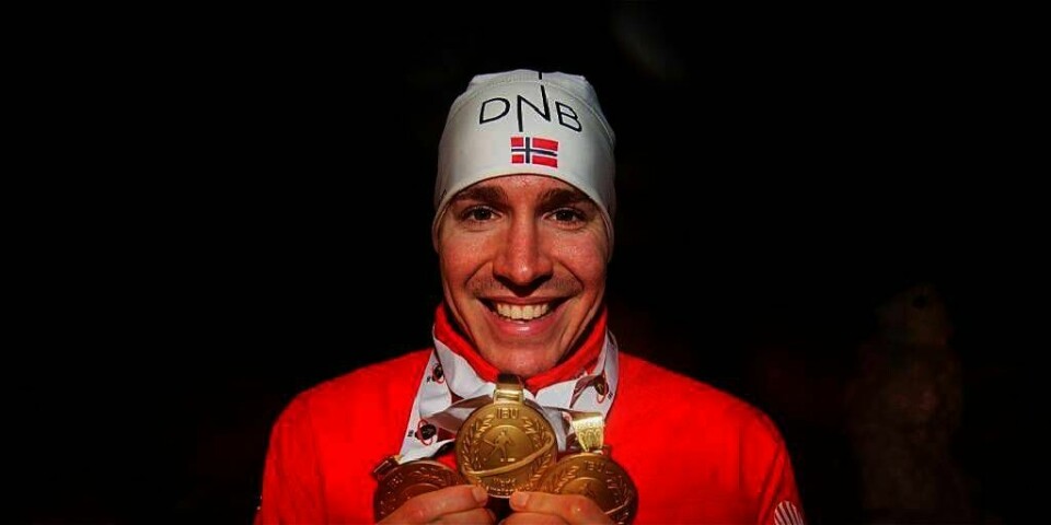 SYK:  Emil Hegle Svendsen tar ingen medalje i VM i skiskyting 20 kilometer. Han er blitt syk.