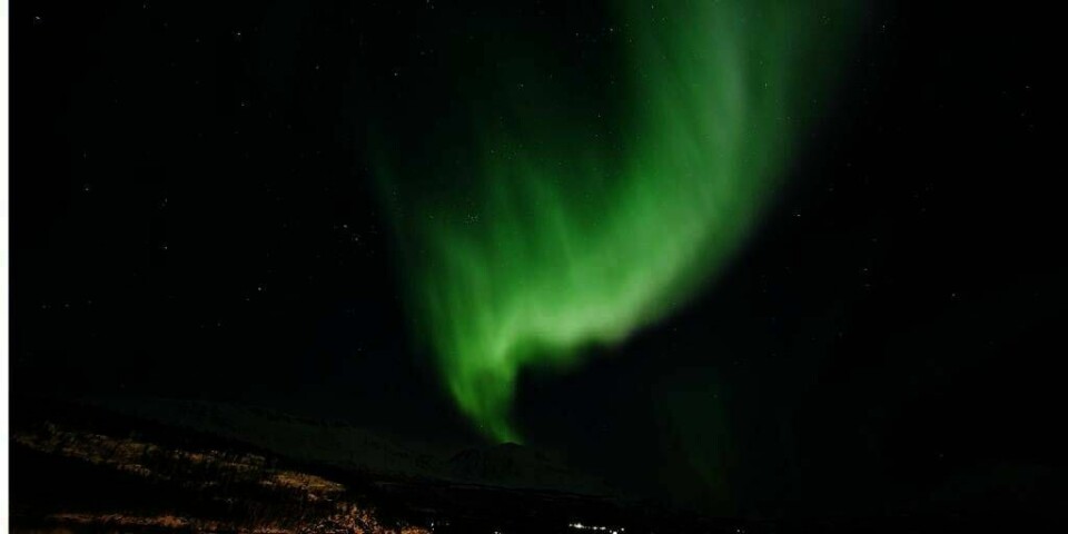 NORDLYS: Mange vil se nordlyset i Nord-Norge. Turismen til landsdelen har økt. Bildet viser nordlys i Salangen kommune i Troms.