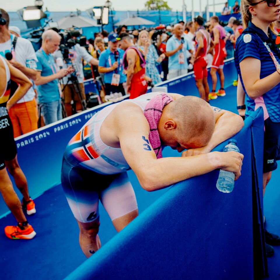 TRIATLON: Kristian Blummenfelt greide ikke å forsvare OL-gullet i triatlon onsdag. Kristian Blummenfelt greide ikke å forsvare OL-gullet i triatlon onsdag. Foto: Stian Lysberg Solum / NTB