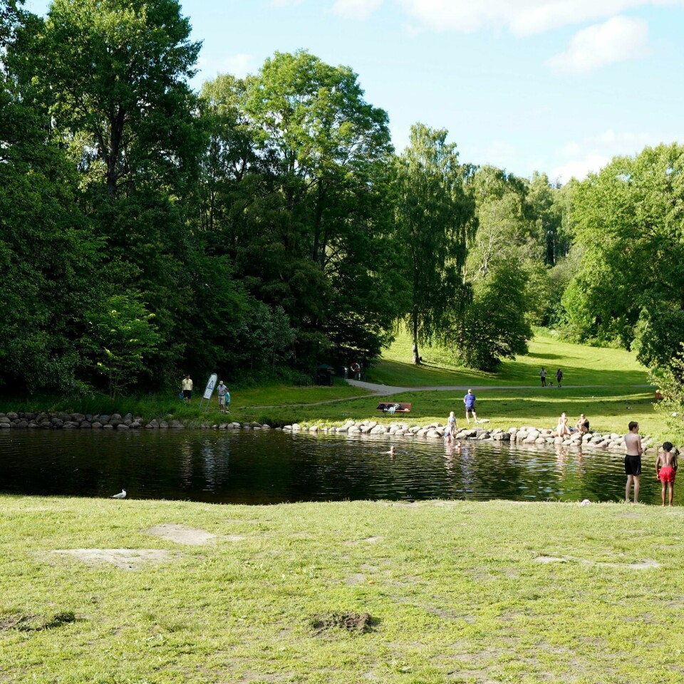 DRUKNING: Det er mye hygge knyttet til sjø og vann. Men dessverre går det også galt av og til. Bilde av badeplass på Kjelsås i Oslo. Foto: Lise Åserud / NTB