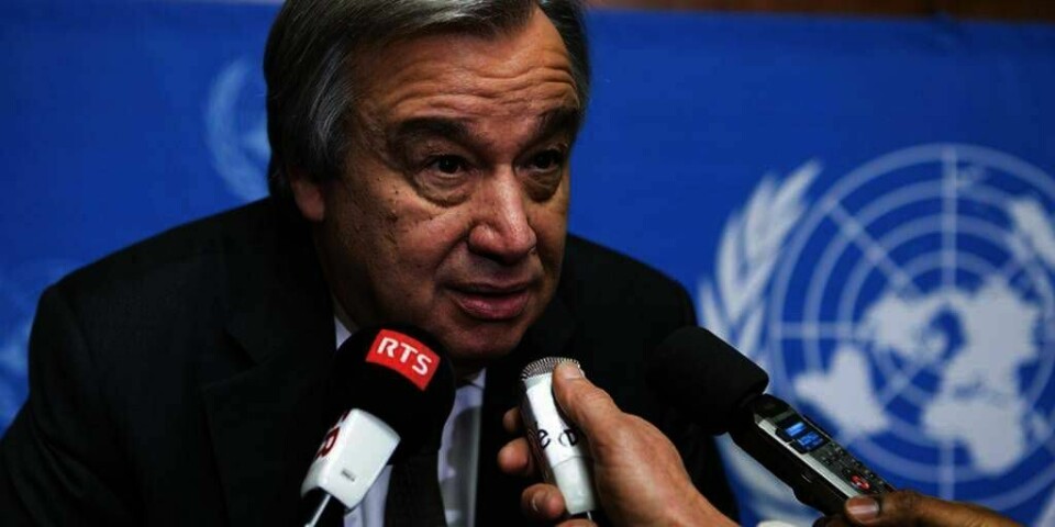 HUSK: António Guterres er høykommissær for flykninger i FN. Han sier at vi ikke må glemme Syria selv om det skjer ting andre steder.