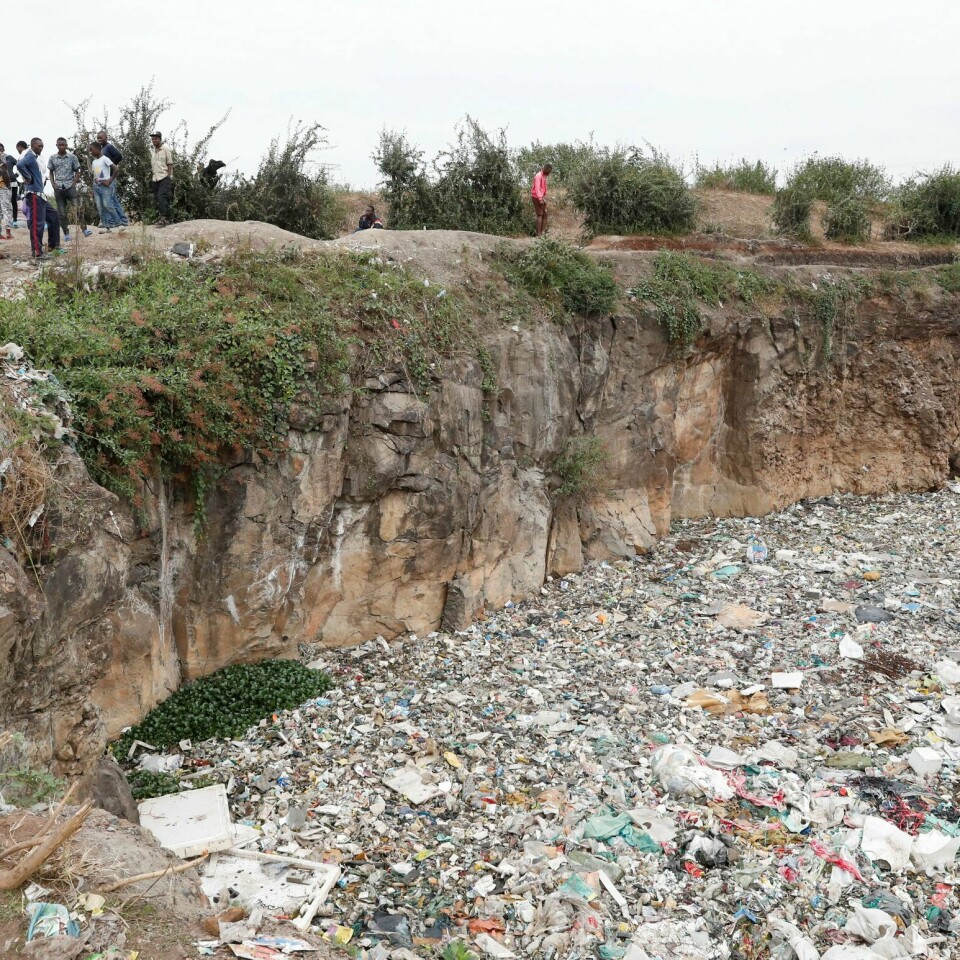 NAIROBI: Flere døde kvinner ble funnet på denne søppelfyllingen i Nairobi. Bildet viser søppelfyllingen i Nairobi der flere kvinner ble funnet drept.
